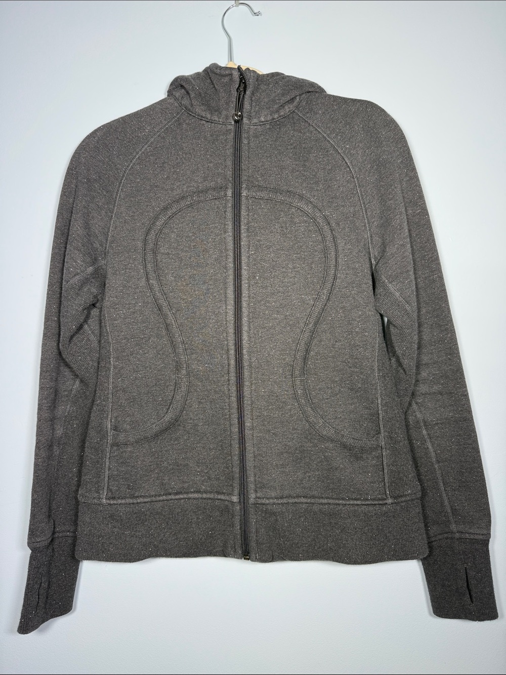 Lululemon Scuba Hoodie Dark Grey Sparkle Size 8